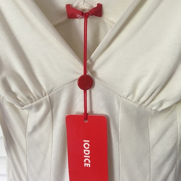 Iodice Brand Plunging Neck Top Natural accents - Picture 6 of 7